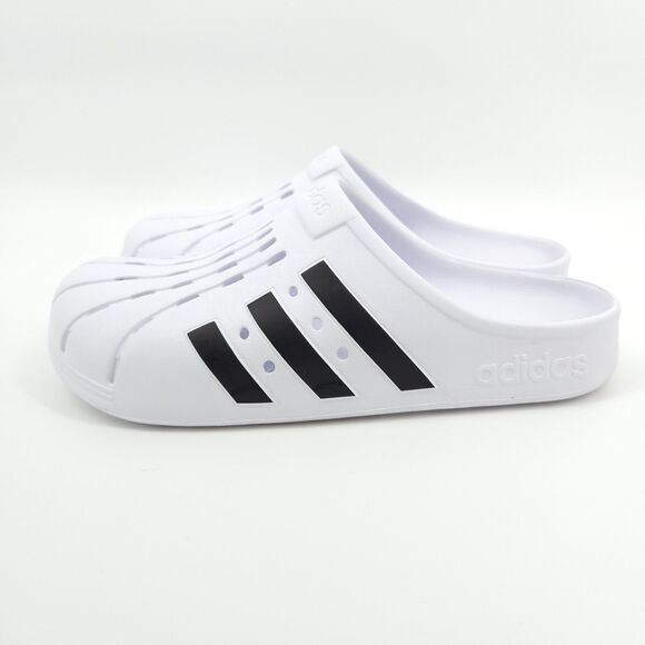 Adidas Adilette Clog White Black Mens Size 12 Women 13 Sandal Slide - Picture 3 of 9